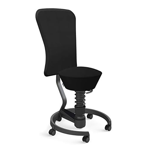 aeris Swopper – Hocker mit Lehne – Bürohocker höhenverstellbar – Schreibtischstuhl gegen Rückenschmerzen – Ergonomischer Bürostuhl und Sitztrainer, Feder Low