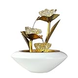 卓上の噴水 ゴールデンロータスデスクトップ流水オーナメントリサイクル水ホーム小さな噴水の装飾 デスクトップ噴水