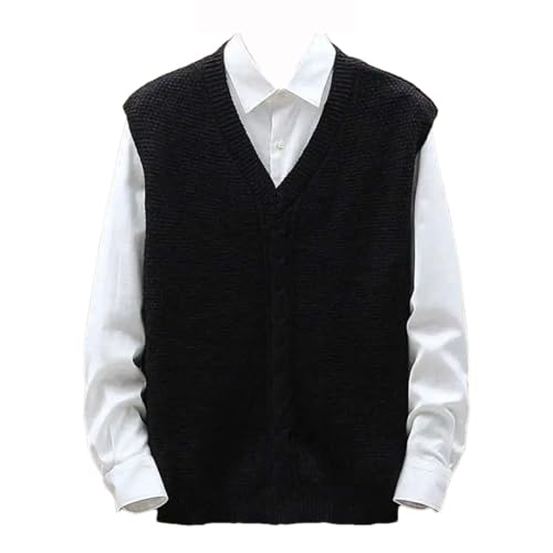 Men’S Y2k Streetwear V-Neck Knit Vest Lightweight Baggy Sleeveless Pullover Top