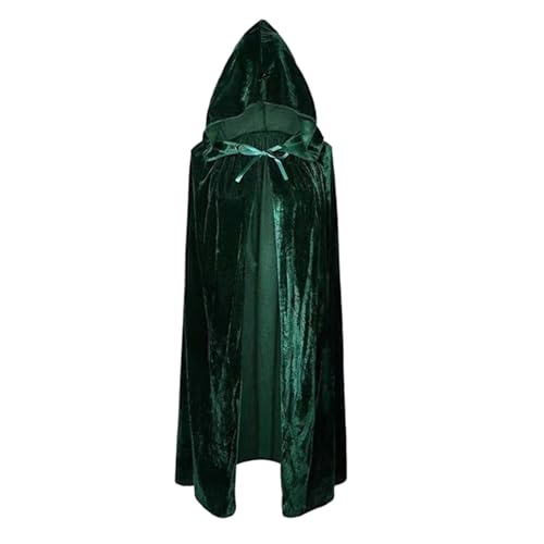 Green Cloak Golden Velvet Fabric 150 Cm Suitable for Both Men and Womens Vampire Costumes Halloween Devil Cloak can be Used in Event Performances Parties and Festivals