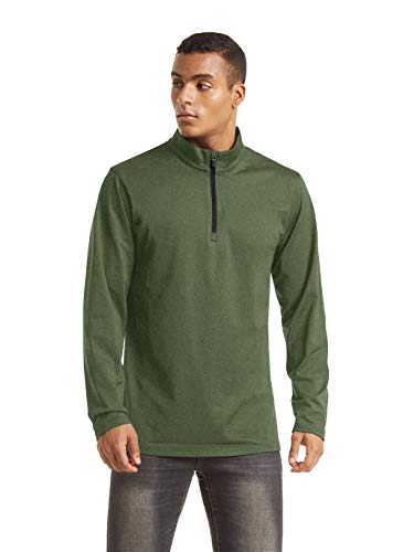 KEFITEVD-Laufshirt-Herren-Half-Zip-Atmungsaktiv-Sportshirt-Fleece-Stehkragen-Sweatshirt-Langarm-Stretch-Gym-Running-Shirt