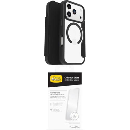 Étui MagSafe iPhone 17 Pro OtterBox React Folio avec verre antichoc noir