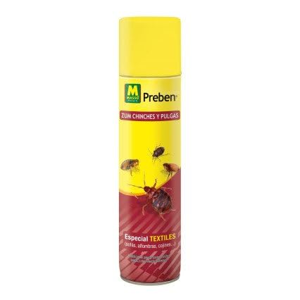 Aerosol contra chinches y pulgas 300ml. Preben. Especial para textiles. (sofas, alfombra, cojines...). Listo para usar.