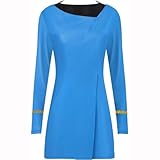 Generic Starfleet Uniform,Starsship Captain Officer Duty Dress,Women's Star Series Costume Dress Uniforms, Medium, Blue/a