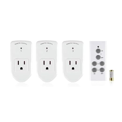 BN-LINK Wireless Remote Control Electrical Outlet Switch for Lights, Fans, Christmas Lights, Small Appliance, Long Range White (Learning Code, 3Rx-1Tx) 1200W/10A