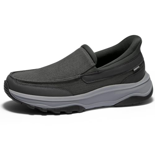 Image of Coostar Mens Slip On Canvas Loafers Arch Support Walking Orthopedic Shoes