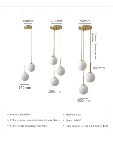 Lámpara de suspensión de cristal Chaner, diseño interior elegante 3