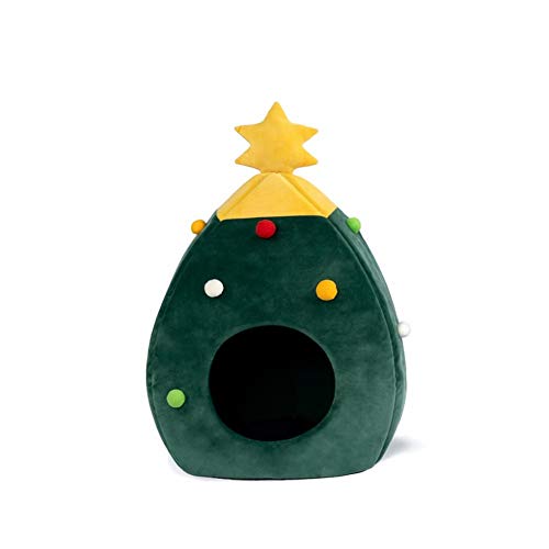 Nid d'hiver pour chat en forme d'arbre de Noël vert taille M - 4