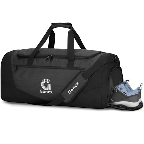 Gonex 60L Gym Bag with Shoe Compartment, Sports Duffle for Men & Women