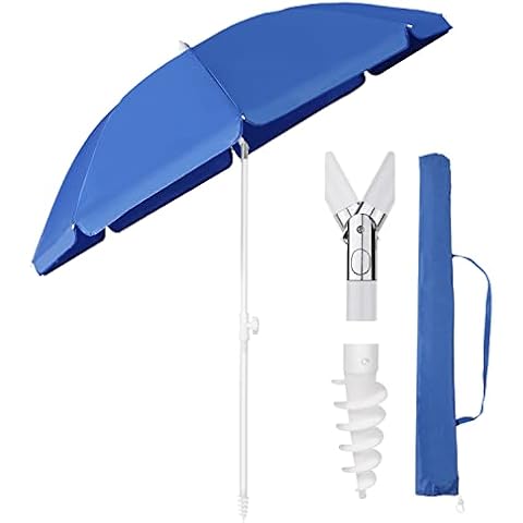 Sekey 1.6m Beach Umbrella with Ground Spike Cover