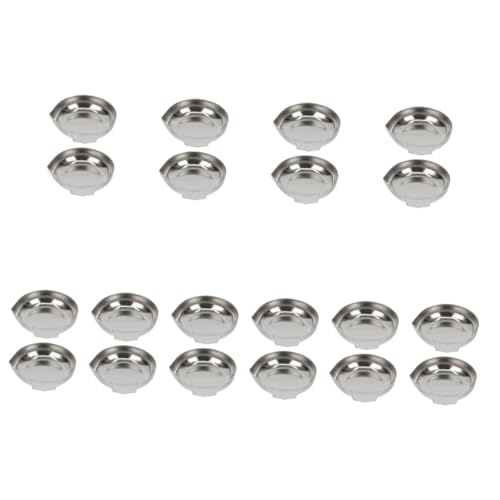 LALAFINA 10sets Metal Weighing Cups Mini Scale Trays Electronic Scale Accessory Jewelry Weighing Tray 2pcs*10
