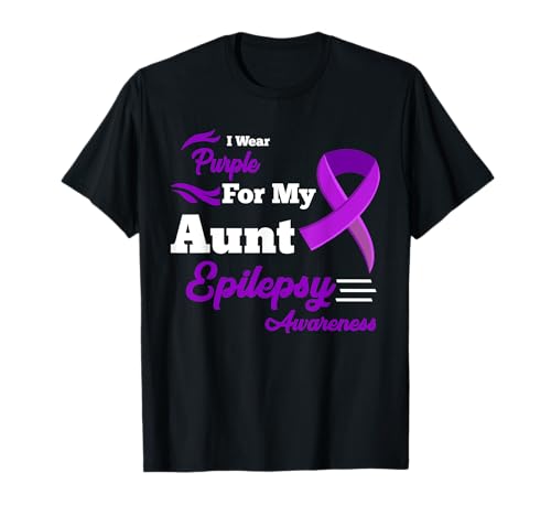 I Wear Purple For My Aunt Epilepsy Awareness Shirt Camiseta