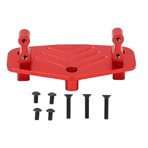 Dilwe RC Steering Servo Mount Base, Aluminum Alloy Steering Servo Mount Bracket Base RC Car Parts for 1/8 Losi LMT Truck Modification Parts RC Car Replacement Parts(red)