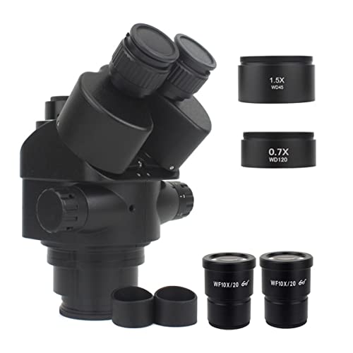 Microscope 7X-45X 3.5X-90X Simul-Focal Trinocular Microscope Zoom Stereo Microscope Head 0.5X 2.0X 0.7X 1.5X 0.75x Auxiliary Objective Lens(with 1.5X 0.7X)