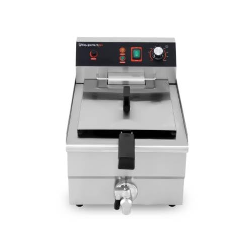Freidora profesional de acero inoxidable 10L con grifo - 230V de alto rendimiento para aperitivos y restaurantes - Comida rápida - Equipementpro EF-101V
