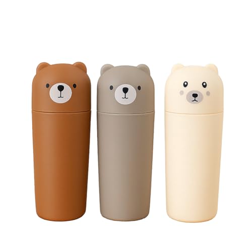 Estojo Escova de Dente, Porta Escova Talher Infantil Urso Color Charme Ideal para Bolsa Viagens(CINZA)
