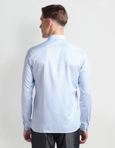 Image of Arrow Men Slim fit Cotton Printed Long Sleeves Cutaway Collar Shirt