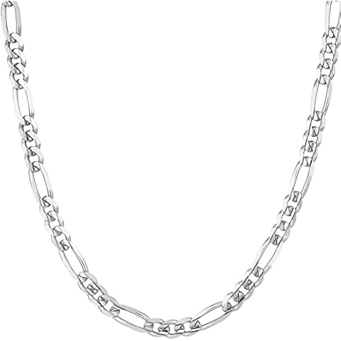Verona Jewelers 925 Sterling Silver Necklace 3.5MM - 8MM Figaro Link Chain Necklace - Silver Figaro Link Necklace for Men, Silver Necklace 18-30, Made in Italy, Men and Women, Genuine, Authentic Cover
