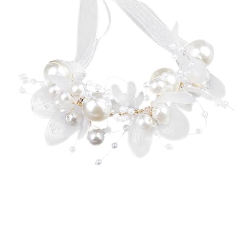 Crown for Girls, Tiara for Girls Kids 6+ Years Old, SANNIDHI® Pearl Tiara for Women Bridal, Stylish Flower Crowns for Girls, Gold Princess Tiara for Party Dress Up, Hair Accessories for Women Wedding-image-15