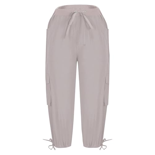 Pantalon cargo d'été léger pour éviter la chaleur avec style capri uni - 3