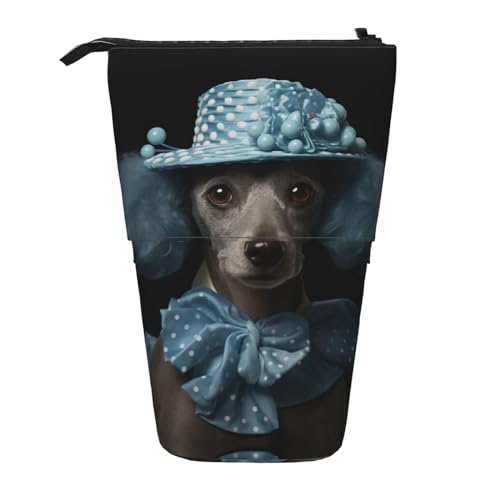 Astuccio per matite con stampa del Santuario della fattoria del bestiame astuccio per cancelleria da ufficio retrattile per Barboncino a pois 2 Taglia unica da lavoro blu