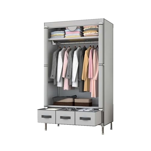 Armario portátil para ropa – 3 – 4 cajones, cubierta no tejida, almacenamiento de ropa y zapatos, disponible en gris, amarillo y marrón, 75/90/112/130/150 x 45 x 170 cm