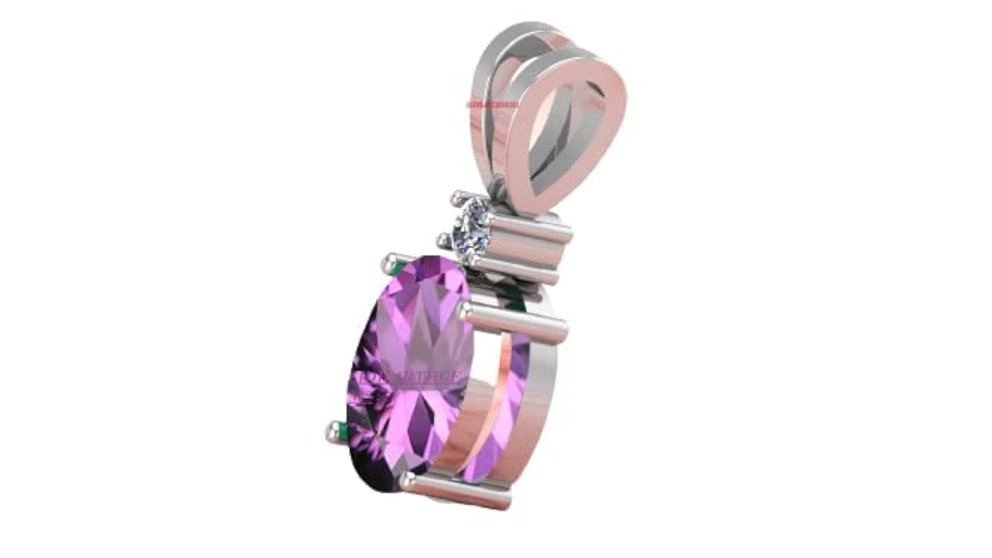 8.25 Carat Amethyst Silver Plated Pendant for Men & Women
