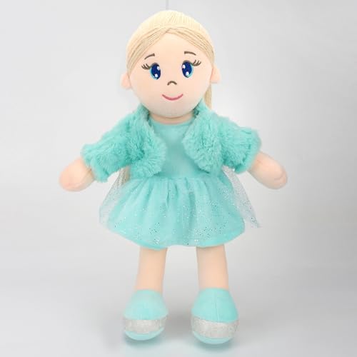 Image of Mirada Huggable Bella Gudiya /Doll Soft Toy for Girls /Kids -42 cm |Cute Cuddle Companion | Washable and Super Soft Fabric Body |Stuffed Plush | Ideal Gift for Rakhi /Raksha Bandhan- Green Jacket