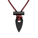 Spark Necklace - Functional & Stylish Fire Starter Necklace, Made In USA, Zirconia & Ferrocerium Pendant Firestarter Tool on Leather Cord, Survival Flint & Steel for Everyday Carry, Men & Women, Black