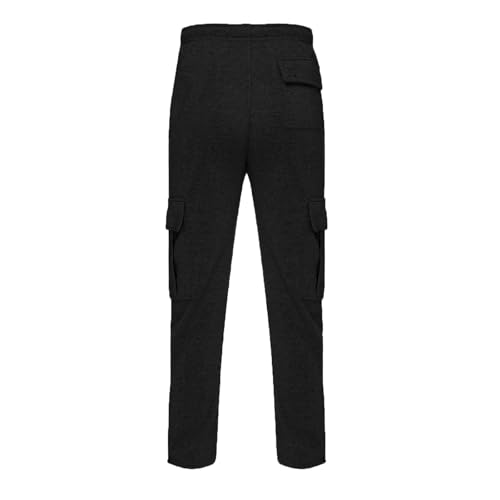 Men's Cargo Sweatpants Casual Fleece Baggy Sweatpants with Pockets Elastic Waist Cargo Joggers Sweat Pants Trousers3