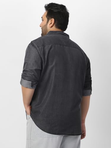 Image of Urbano Plus Men's Full Sleeve Regular Fit Casual Denim Shirt