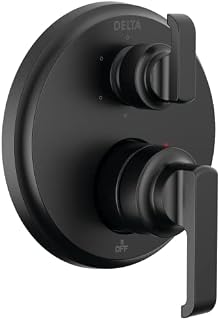 Delta Wasserhahn Tetra 14 Serie Mattschwarz 6-stufige integrierte Umstellventilverkleidung Kit, schwarzes Umstellventil-Verkleidungs-Set, Duschverkleidungsset, Mattschwarz T24989-BL (Ventil nicht im
