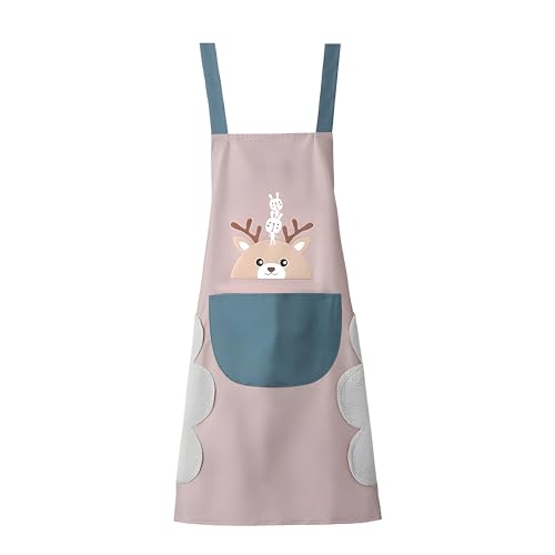 Image of Kraptick Kitchen Apron - Comfortable Cooking Waterproof Apron for Men and Women With Pocket and Side Coral Velvet for Wiping