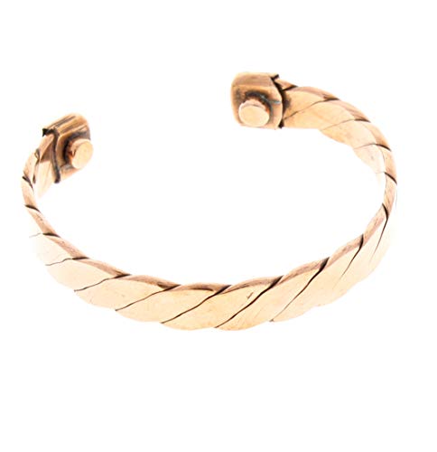 HHH Copper Cuff Bracelet for Men & Women - Adjustable, Magnetic, Durable, Pure Copper - Lightweight - 100%