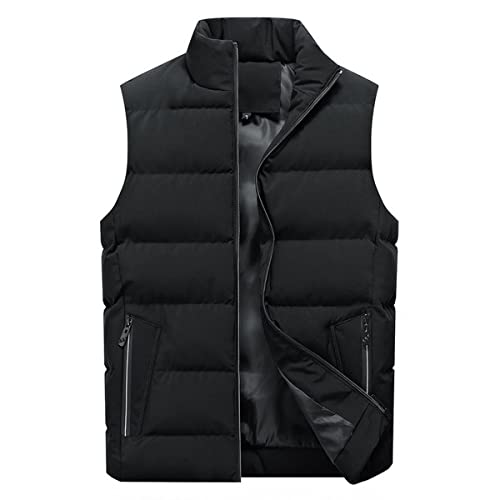 YOUTHUP Doudoune Homme sans Manche Gilet Ultra Légère Veste Manteau Parka Blouson Zippée, Noir LHB-01, M