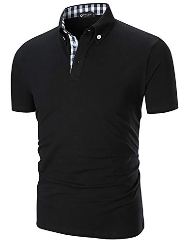 STTLZMC Men’s Short Sleeve Polo Shirts Casual Fit Golf Solid Color Tops