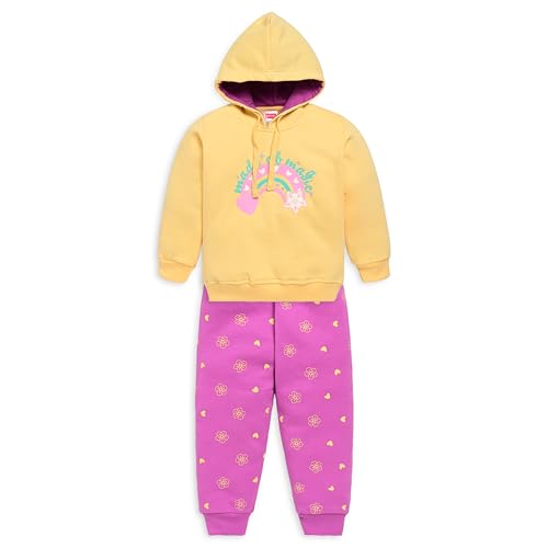 Image of LuvLap Baby Girls Full Sleeve Hooded Sweatshirt & Pyjama Set Pack of 1