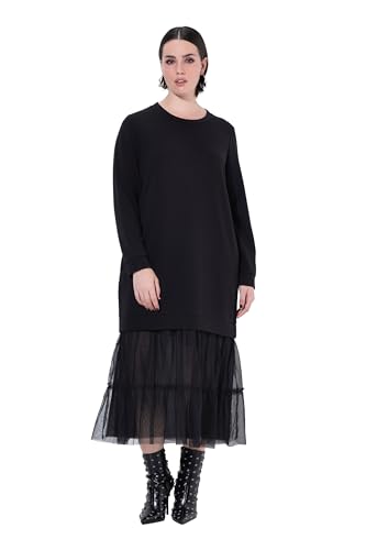 Robe femme sweatkleid Ulla Popken à volants en tulle : vêtement tendance coupe ample et moderne