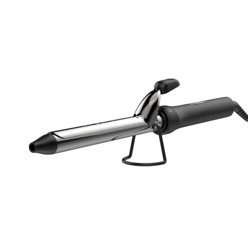 IKONIC CURLING TONG- 22MM 8inch Titanium Barrel Hair Curler Machine (BLACK & GOLDEN) with Safety Clip, Comfortable Rubber Grip for Salon like Hair Curls, Professional Hair Styling Tool CT-22