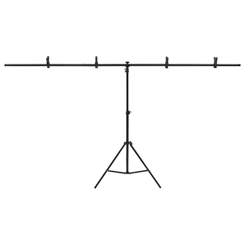 Soporte para telón de fondo en forma de T (metal, 201 x 60 x 70
