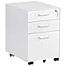 Produktbild Derek Zone Büroschrank aus Stahl,Voll Zusammengebauter Mobiler Büroschrank aus Metall,Multifunktions-Aktenschrank,mit Abschließbaren Schubladen,Stationärem Gestell, Rollen (Rechter Winkel Weiß)
