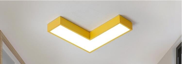 Genérico Lámparas de araña, Lámpara de techo flecha colorida, luces ultrafinas 5cm alto brillo for iluminación, LED for porche y pasillo(Yellow,WARM WHITE_35CM)