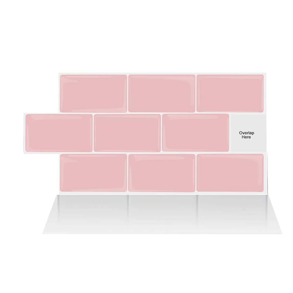 Peel and Stick Wall Tile Sticker Splashback Decals Multicolor 12x6 Inches Pack of 10(Wjt80061s)