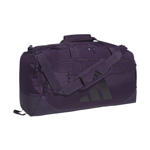 adidas Bolsa esportiva média Defender 5, Aurora Plum Purple/Aurora Black, One Size, Bolsa esportiva média Defender 5