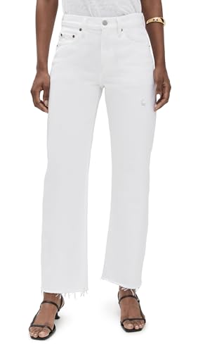 Image of PISTOLA - Lexi Mid Rise, Signature Bowed Straight Jeans - Light Denim Jeans