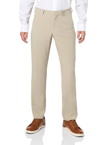 Perry Ellis Men's Portfolio Solid Flat Front Pant with Gripper Waistband