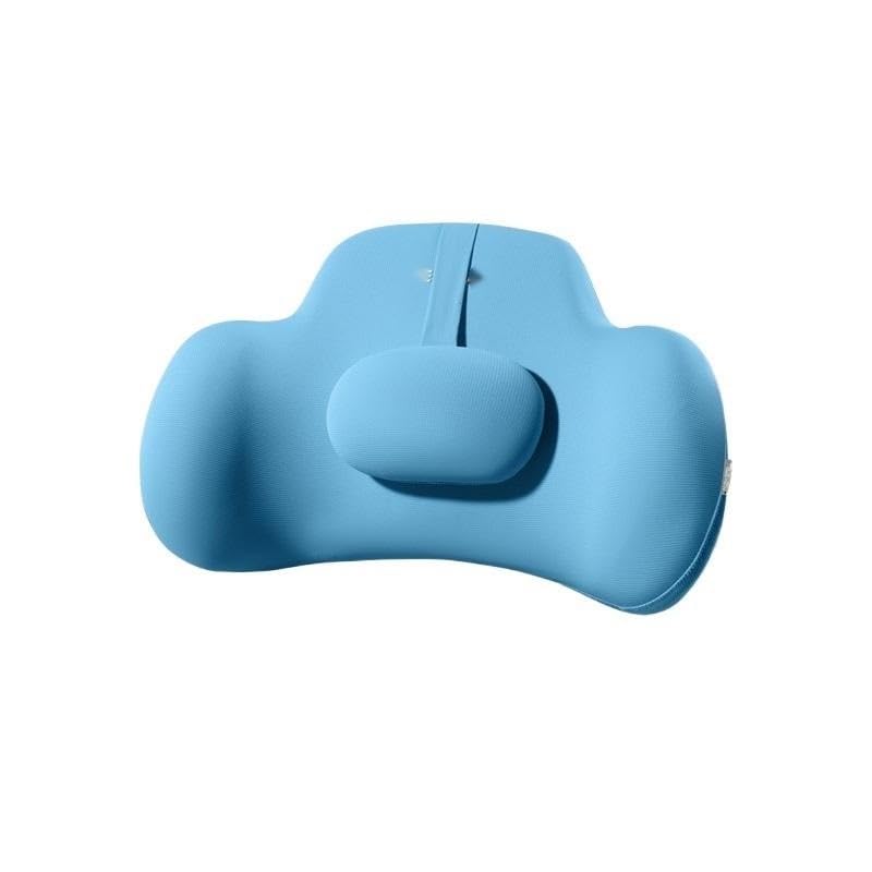 Almohada Lumbar de espuma viscoelástica for coche, almohada Lumbar lavable, reposacabezas, almohada for el cuello, cojín Universal for asiento de coche, almohada de cuello for coche ( Color : Blue wai