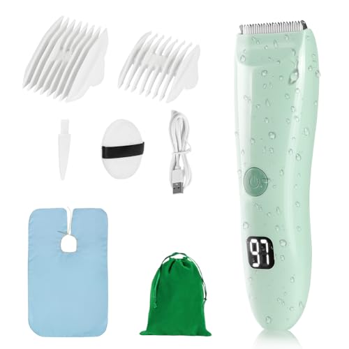 HOTUT Bébé Tondeuse à Cheveux Électrique, Machine à Couper les Cheveux Sans Fil Étanche et Rechargeable, 2 Peignes de Guidage, Avec Lame en Céramique de...