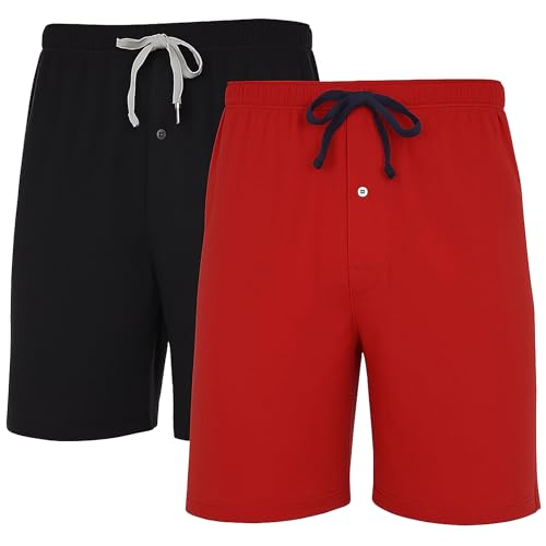 Hanes Men’s 2-Pack Cotton Sleep Shorts – Lightweight Lounge Bottoms 7.5