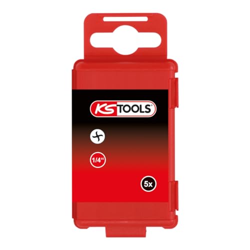 KS Tools 911.7716 75mm 6mm 1/4-inch Classic Bits Torque (5 Pieces), Silver, Pack of 5